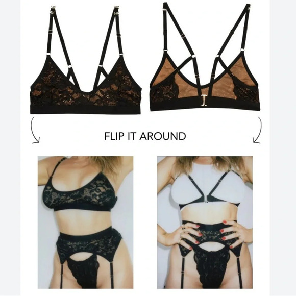 Revolve Free People We Are Hah Black Guard Her Lace Bra Medium - Picture 5 of 8